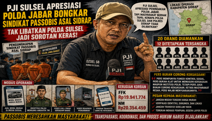 PJI Sulsel Apresiasi Polda Jabar Bongkar Sindikat Passobis Asal Sidrap, Tak Libatkan Polda Sulsel Jadi Sorotan