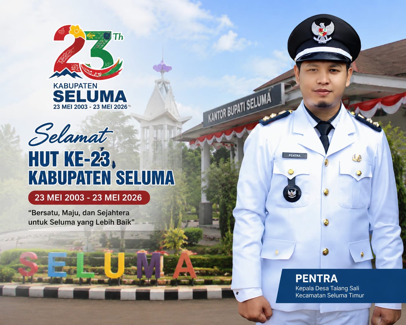 Kades Talang Sali Sampaikan Ucapan Selamat HUT ke-23 Kabupaten Seluma